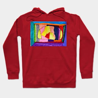 Abstract Double Edged Rock Wall Art With Vibrant Colourful Hoodie